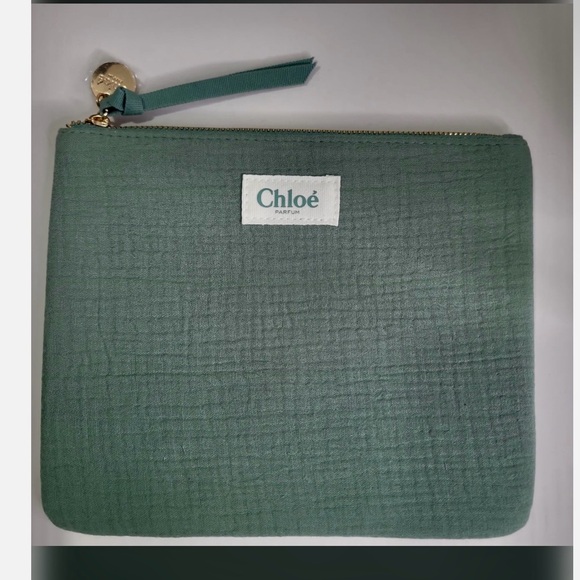 Chloe Green Cosmetic Bag or Makeup Pouch Novelty GWP - Picture 1 of 5